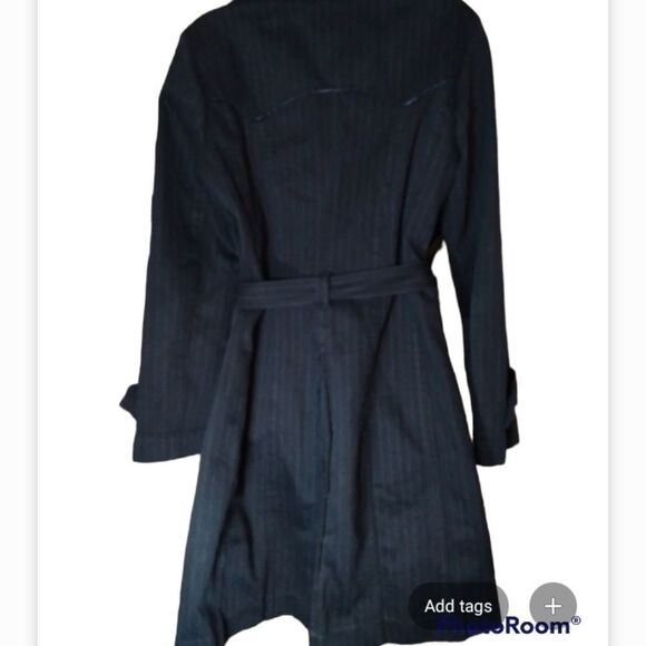 Cotton double-breasted pinstripe coat L - Picture 4 of 10